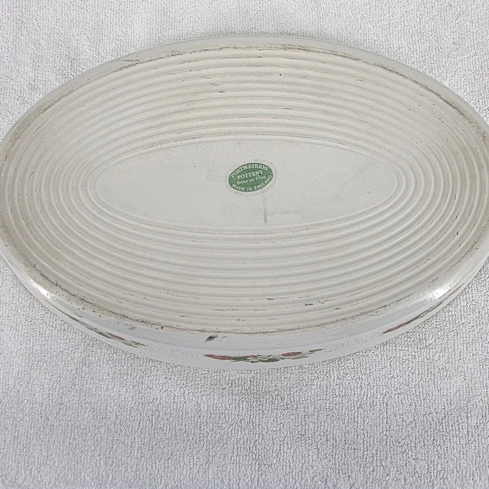 Portmeirion Pottery Strawberry Oval Serving Platter Made in England Vintage